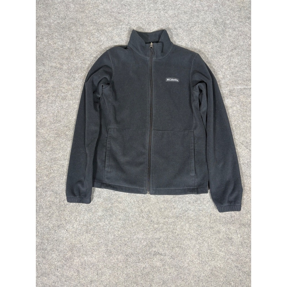 Columbia Mens Black Full Zip Fleece Jacket Mock Neck XY0009 1843931 Large
